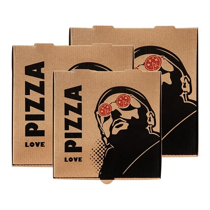 Korrugerad livsmedelsklassad pizzaförpackningslåda anpassad logotyp